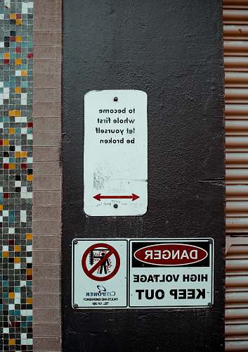 warning sign danger high voltage keep out signage message